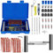 USHOP 66 Pcs Kit de reparación de neumáticos,Kit Antipinchazos Coche 30 tilas de repalacion,kit de Reparación para Neumáticos Pesados,Con Bolígrafo de Presión de Neumáticos,para coches,SUV,moto y más