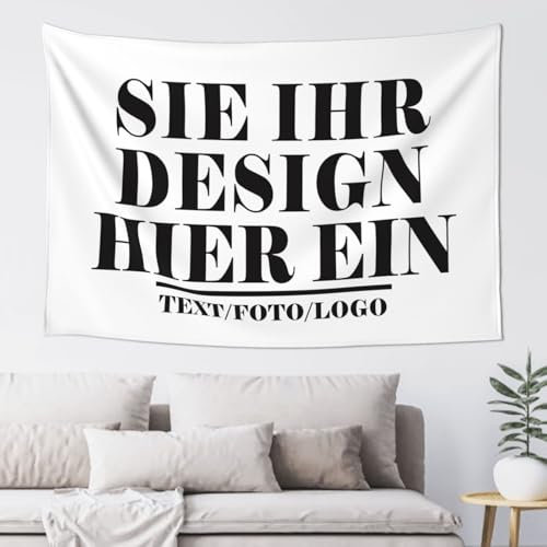 Xenorith Personalisierte Wandteppich Mit Eigenem Foto Name, Personalisierte leinwand Selber Gestalten Bedrucken Wandbehänge Wandtuch Geschenk für Schlafzimmer Wohnzimmer Weihnachten 95 cm x 73 cm