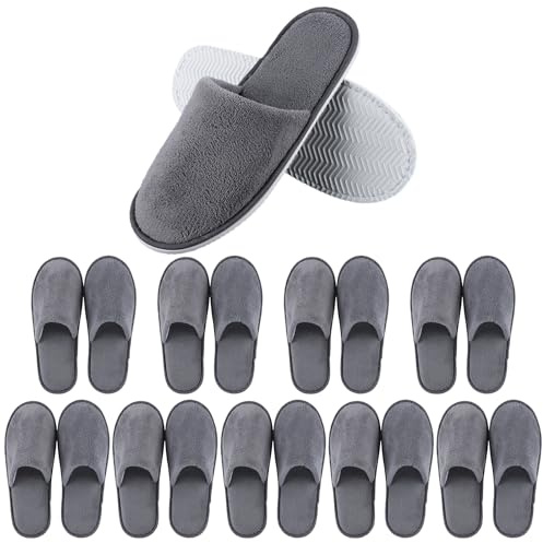 DNSHAN 10 Pairs Disposable Hotel Slippers - Bulk Guest House Shoes for Spa, Wedding, Travel, Universal Size, Non-Slip, Washable