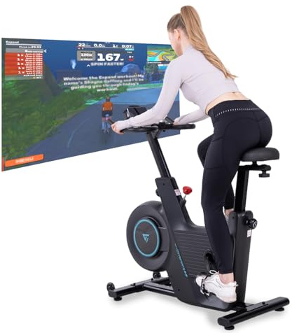CITYSPORTSPRO Heimtrainer Fahrrad mit Magnetwiderstand – leiser Hometrainer für Zuhause, Indoor Bike mit höhenverstellbarem Sattel/Lenker & APP, kompaktes Ergometer, Fitnessbike bis 150 kg