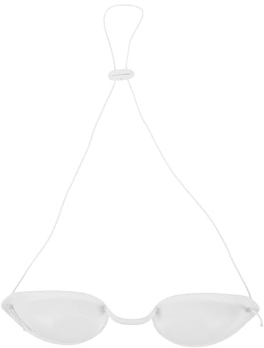 ERINGOGO Lunettes de Protection Blanches en Tpu pour Soins Esthétiques, Accessoire Yeux, Ajustables et Anti-lumière pour Épilation et Traitements de Beauté