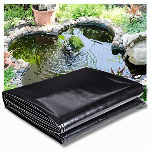 Pet Tribe Telo per Laghetto da Giardino in PVC Flessibile Resistente agli Strappi per Piscine Fontane Cascate Telone Impermeabile per Esterno Dimensione Telo PVC 8 x 10 Spessore 0,5 mm Nero Heissner