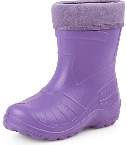 Ladeheid Gummistiefel Kinder federleichte und wasserdichte Eva Thermo Regenstiefel Gummistiefel gefüttert KL050 (Violett, 30 EU)
