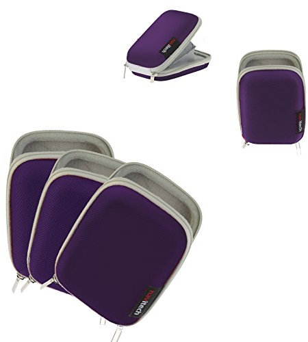 Navitech Purple Hard Protective Earphone Case Compatible with The JVC HA EC30BT Purpletooth Earphones