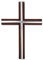 kruzifix24 Devotionalien Wandkreuz Buche braun gebeizt modern mit Silberstäben als Kreuzauflage 20 cm Schmuckkreuz Holzkreuz für die Wand Schmuckkreuz