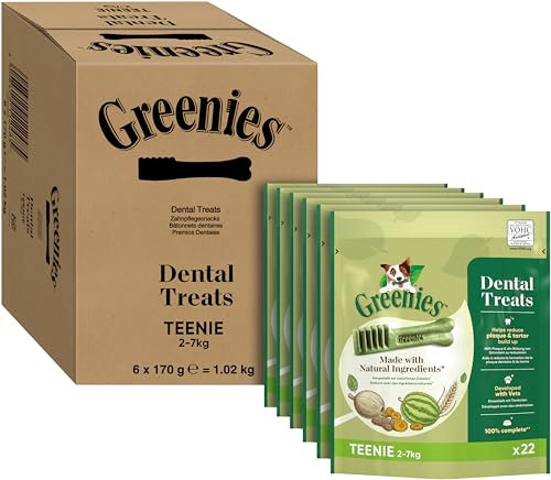 GREENIES Dental Treats Teenie für Hunde von 2-7kg, 6 x 170g