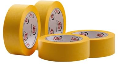 Alfa 4x FineLine GOLD Washi Tape 38 mm x 50 m Profi-Qualität dünnes imprägniertes japanisches Reispapierband PREMIUM-Klebeband