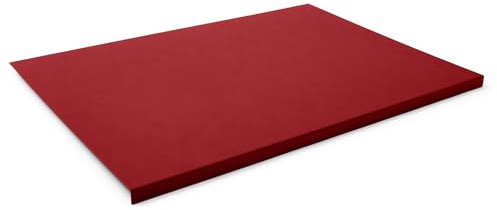 Eglooh - Talia - Gewinkelte Schreibtischunterlage Leder Hellrot cm 70x50 - Modernes Design, Innenseele aus Stahl mit L-geformtem Vorderprofil und rutschfester Boden - Made in Italy