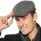 Superora Schirmmütze Herren Barett Schiebermüntze Baskenmütze Herrenmütze Winter Warme Cap Newsboy Flat Schwarz
