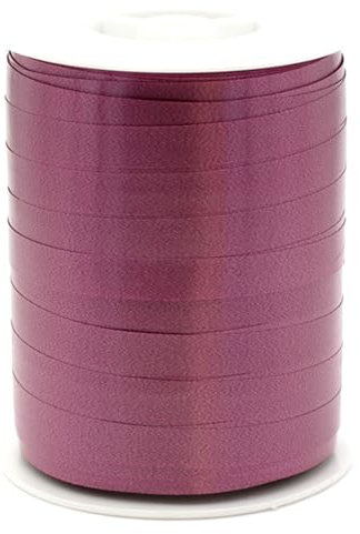 Geschenkband Ringelband 10mm x 250m wasserfest - 30 FARBEN in 5/10/19/31/50mm - Dekoband aus Kunststoff - Polyband Schleifenband zum Basteln von Schleifen und Luftballons - Beere