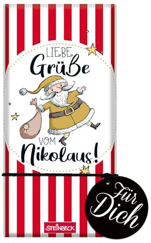 STEINBECK Nikolaus Geschenk-Schokolade 100g Tafel Liebe Grüße vom Nikolaus Adventskalender Wichtel
