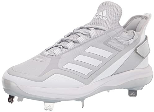 adidas Men's Icon 7 Boost Baseball Shoe, Team Light Grey/White/Silver Metallic, 11.5