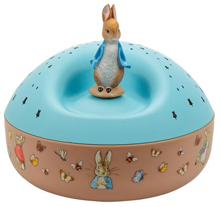 TROUSSELIER - Peter Rabbit. - Veilleuse - Idéal Cadeau Enfant - Projecteur d'Etoiles Musical - Figurine rotative - Piles incluses