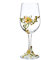 Handmade Painted Enamel Flower Gin Balloon Glass Wine Glass Birthday Gifts for Women Mum Friends Mothers Day, Lead-Free (Yellow Lily)