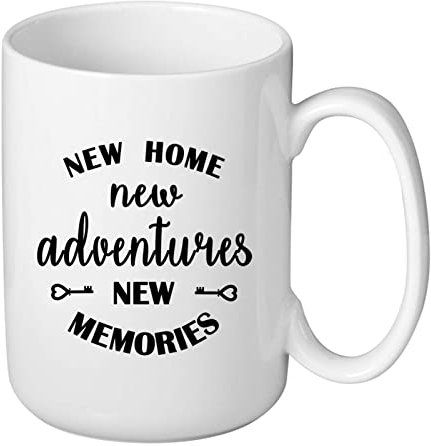J.Ehonace Housewarming Gifts New Home Gifts Coffee Mug, Home, House Warming Presents for Women Family Gifts - New Home New Adventure New Memories for First Time Home House Owner Gift 15oz Mugs