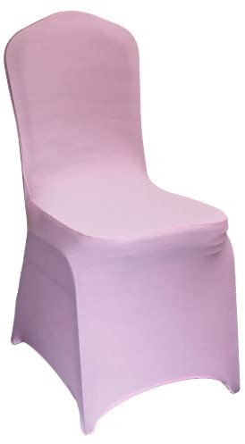 WELMATCH Stuhlhussen aus dehnbarem Elastan, 12 Stück, für Banketts, Veranstaltungen, Partys, universal, Esszimmer, Dekoration, Scuba, elastische Stuhlhussen (Pink, 12)