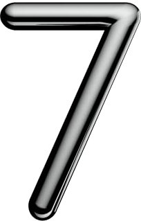 Ultion Sweet Chrome Door Numbers '7' - 3inch height - Self Adhering, No Drilling or Screwing Required …