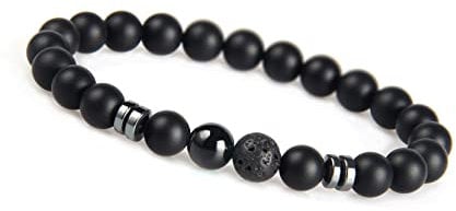GD GOOD.designs Chakra Perlenarmband aus Onyx Natursteinperlen I Kugelarmband mit schwarzer Perle I Armband Männer (Schwarz)