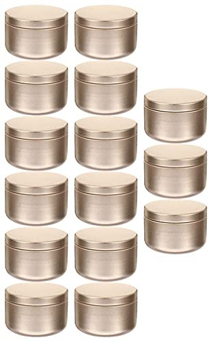 Milisten 24 Unidades de Recipientes para Velas DIY Latas de Aluminio para Velas Redondas Metálicas con Tapas Caja de Tarros para Hacer Velas DIY