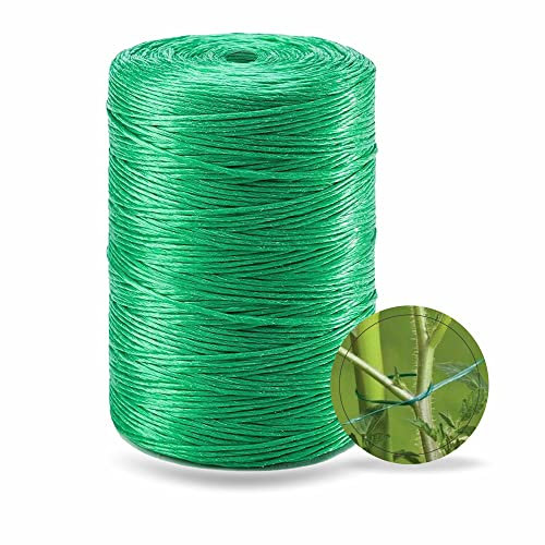 AHAD Ficelle de jardin robuste en polypropylène naturel pour travaux manuels, support de plantes, jardinage, emballage cadeau, horticole, vert, 200 m (Sn12)