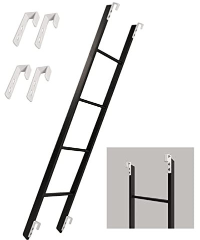 Hochbett Leiter Schwarze Etagenbettleiter mit 4 Haken - Hängende Installation Leichte Wohnmobil-Etagenleiter für Wohnwagen, für Dachbodenschrank (Size : 140cm/55)