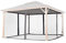 Moskitonetz für Gartenpavillon Forest Deluxe 4x4 m - Polyester - Insektengitter inkl. Haken, mit Reißverschluss - dunkelgrau