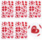 COLOFALLA 5 Blatt Herzen Aufkleber Glitzer Herzen Sticker Rot DIY Basteln für Valentinstag Muttertag Hochzeit Geschenke Scrapbooking Selbstklebend