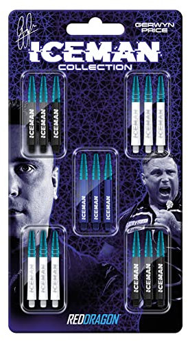 RED DRAGON Gerwyn Price Iceman Nitro Ionic Dartschaft Sammlungen 5 Sätze pro Packung (15 Wellen insgesamt)