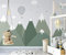 TANYANG Passen Sie Jede Größe Cartoon Tapete Handgemalte Einfache Berg Heißluftballon Kinderzimmer Hintergrund Wand 3D Tapete 350Cm(W)×245Cm(H)