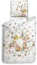Heckett & Lane Mako-Satin Bettwäsche 135x200 Tuva White Blütenkranz Koralle