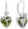 FJ Leverback Dangle Drop Earrings for Women 925 Sterling Silver Peridot Earrings August Birthstone Earrings with Rose Flower Jewellery Gifts for Wife Girlfriend Mother Daughter