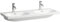 LAUFEN Lua Doppelwaschtisch, ohne Hahnloch, mit Überlauf, 1200x460mm, H8140810001091, Farbe: Weiß