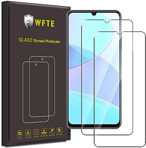 WFTE [Lot de 2 Verre Trempé pour Realme C51, 0,26mm Film de Protection d'écran avec Haute Transparence à 99%, Anti-trace Protecteur avec Dureté 9H Glass