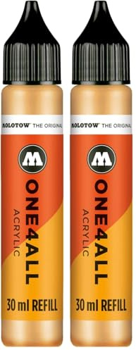 Molotow ONE4ALL Refill Acryl, Farbe 009 sahara beige pastell 30 ml, Nachfülltinte für Permanentmarker (Packung mit 2)