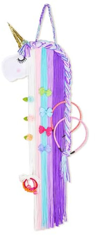 MHJY Haarspangen Aufbewahrung Mädchen Einhorn Haarreifen Halter Kinder Haarschmuck Haarreif Halterung Organizer Regenbogen Garn Quasten Dekorationen