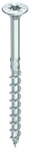 HECO-TOPIX-plus, Senkkopf mit Fräsbeuteln, T-Drive, T-25, Teilgewinde, blau verzinkt, A3K, VARIANTA- 5,0 45 200-62252