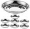 8pcs Assiettes Rondes En Acier Inoxydable Assiettes Plates De Camping Plateaux De Gril