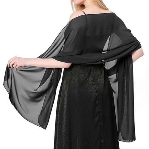 Damen Sheer Chiffon Tücher und Wraps - Elegante Einfarbig Umschlagtuch Schal - Sommer Leicht Schultertuch Stola für Abendkleid, Hochzeit, Alltag