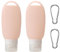 DAKLUNAR Lot de 2 tubes de nourriture pour chien - 90 ml - Tubes à remplir pour chien - Avec mousqueton - Nourriture humide - En silicone - Bouteilles de voyage pour animaux de compagnie - Pour