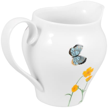 Mikinona Lattiera Ceramica Da Perfetta Per Caffè Latte e Salse Design Ergonomico e Leggero Facile Da Pulire Per Casa Ristoranti e Caffetterie