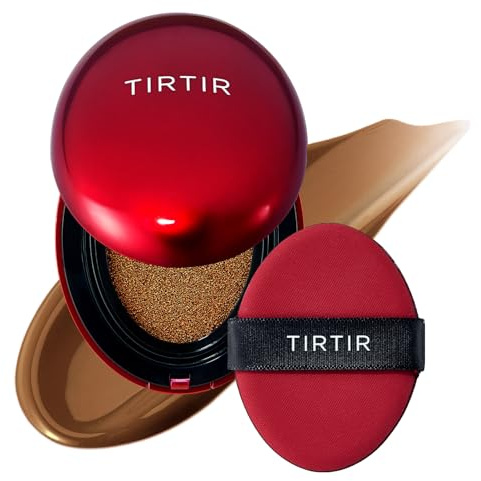 [*Mini Size*] TIRTIR Mask Fit Red Cushion Foundation | Long-Lasting, Lightweight, Buildable Coverage, Semi-Matte Finish, Korean Cushion Foundation (#45W Chestnut, 0.15 Oz)