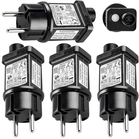 GOMETY 4 pezzi da 31 V 6 W LED trasformatore IP44 8 modalità di luce LED driver a bassa tensione adattatore trasformatore spina per luci natalizie luci timer funzione memoria