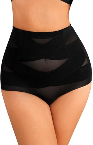 Auffortria Shapewear Damen Bauchweg Unterhose Hohe Taille Miederhose Miederslips Figurformende Bodywäsche Bauchkontrolle Miederpant Body Shaper (X-Large, Schwarz)