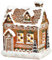 LED Lichterhaus Lebkuchenhaus Dekofigur Weihnachtshaus - Beleuchtetes Lichthaus zum hinstellen als Weihnachtsdeko Winterdeko 12 x 25 cm - Amerikanisches Leuchthaus Batteriebetrieben Weihnachtsfigur