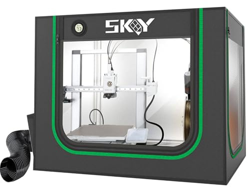 Update 3D Printer Enclosure with LED Light, Smoke Exhaust Kit, Thermo-Hygrometer,Fireproof Dustproof Tent Constant Temperature Protective Cover for Bambu Lab A1,A1 Mini,840 * 580 * 580mm