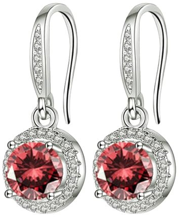 Ohrringe 925 Silber,Hypoallergen Ohrringe,Liebes Ohrstecker,Personality leichte Luxus-Mode-Ohrstecker，Geschenke für Frauen für Mutter Schwester Freundin Muttertag. (Rot)