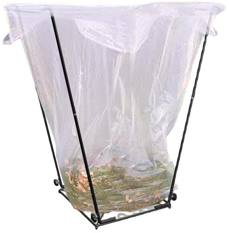 Portable Trash Bag Holder - Outdoor Garden Waste Rack, Heavy Duty Metal Trash Can Holder | Foldable Lawn Carrier Lawn Cleaning Frame for Garbage Bin Trash Holder