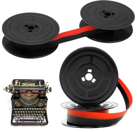 LBING 2 Stück GR4 Farbband für Schreibmaschine,Schreibmaschinenband Schwarz Rot mit Olivetti GR4 Rot und Schwarz Nylon Typewriter Farbband Schreibmaschinenband für Klare und Präzise Druckergebnisse