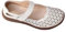 Mary Jane Flats - Scarpe basse da donna senza lacci, punta tonda, traforate, casual, traspiranti, comode, leggere, alla moda, con punta chiusa, sandali piatti, bianco, 39 EU