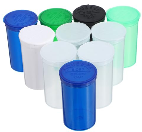 DEARMAMY 10 Stück Transparenter Pill aus Kleiner Plastikbehälter mit Auslaufsicherem Deckel Wasserfest und Leicht Tragbar für Angeltouren und Freizeit Zufällige Farbe